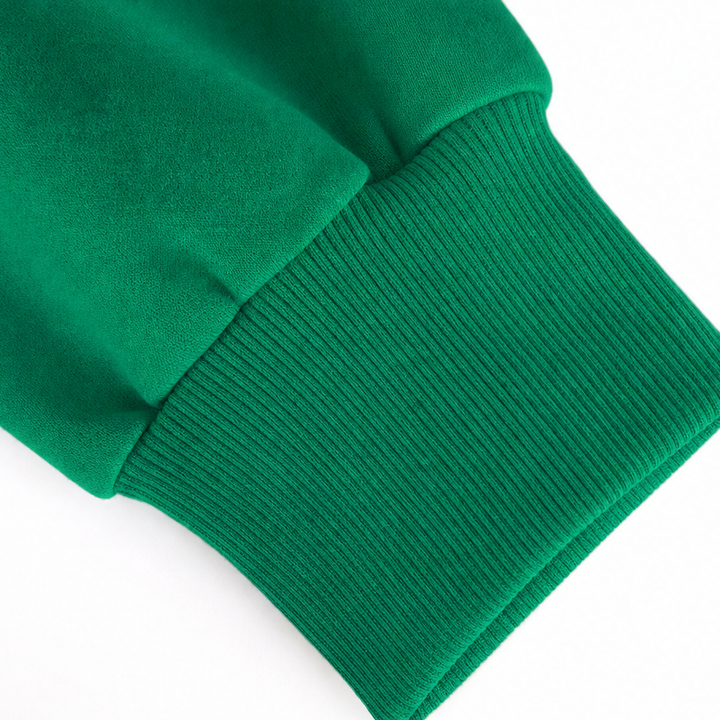 Verdant Ease – Drop Shoulder Side-Slit Sweatshirt