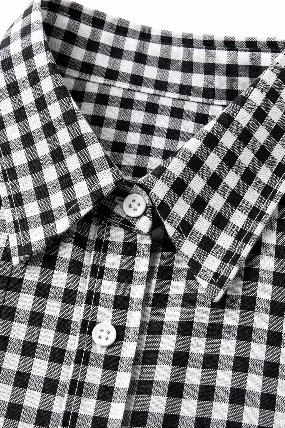 Checkered Long-Sleeve Button-Up Shirt For Women