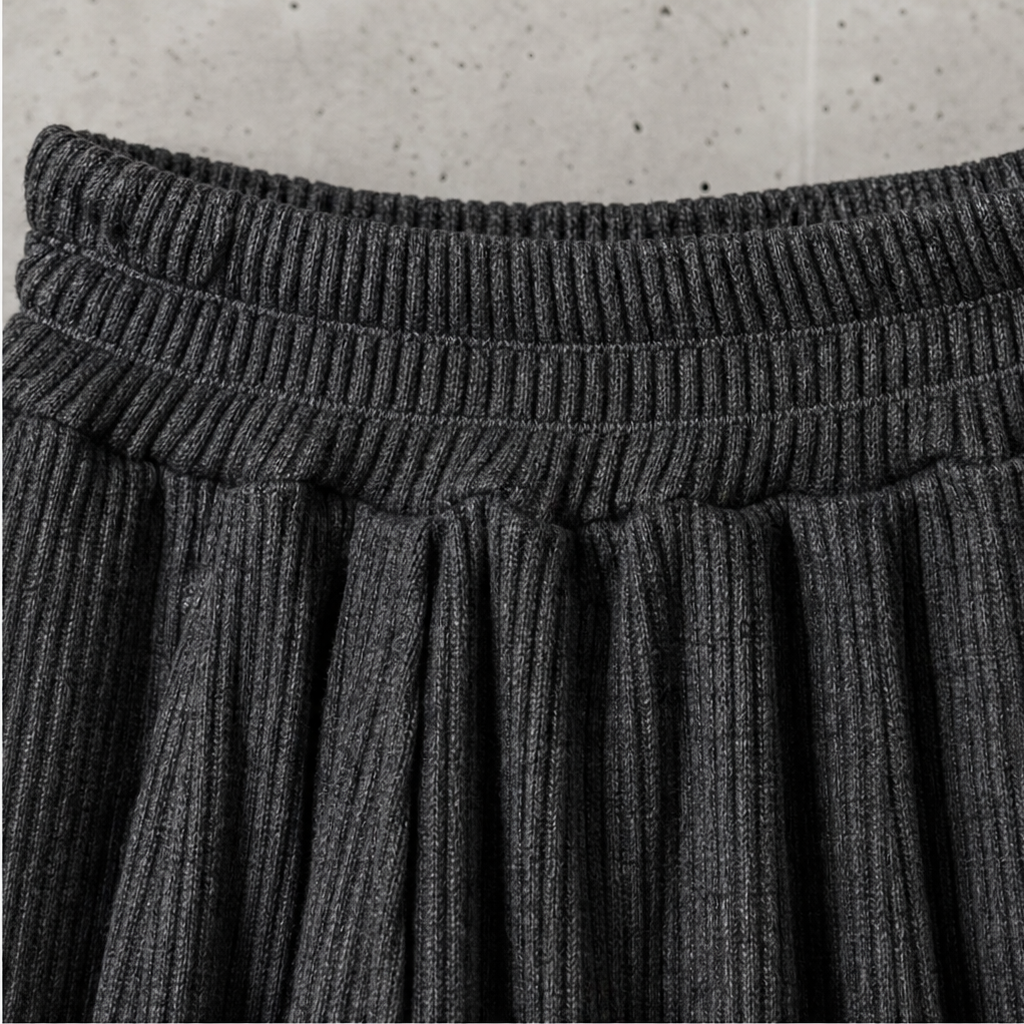 Pinstripe Poise – Draped High-Neck Top And Lantern Pants Set