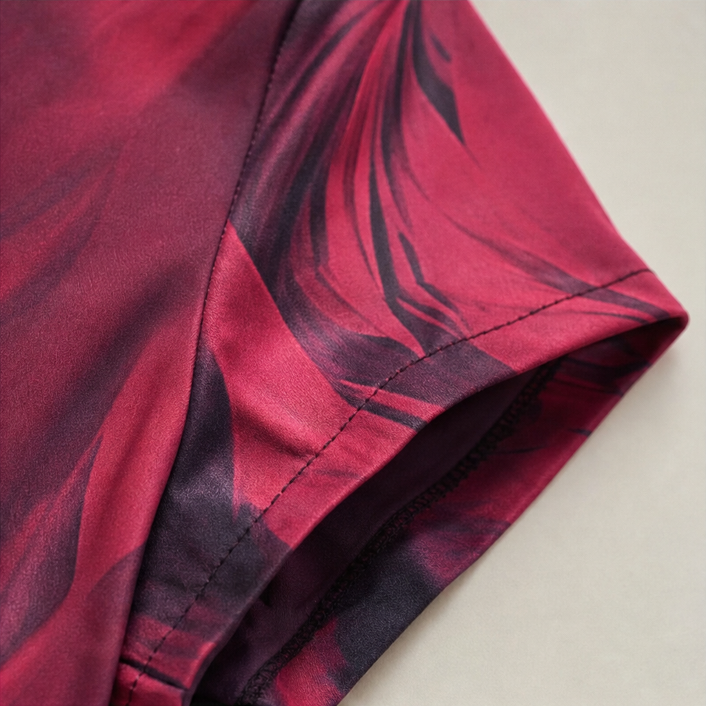 Vellora – Abstract Print Wrap Midi Dress