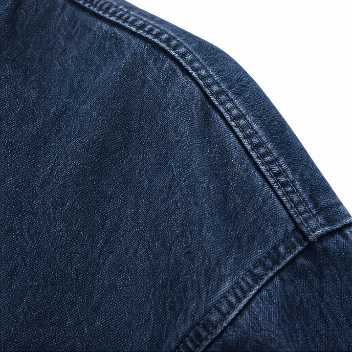Half-Zip Haven – Washed Denim Half-Zip Pullover