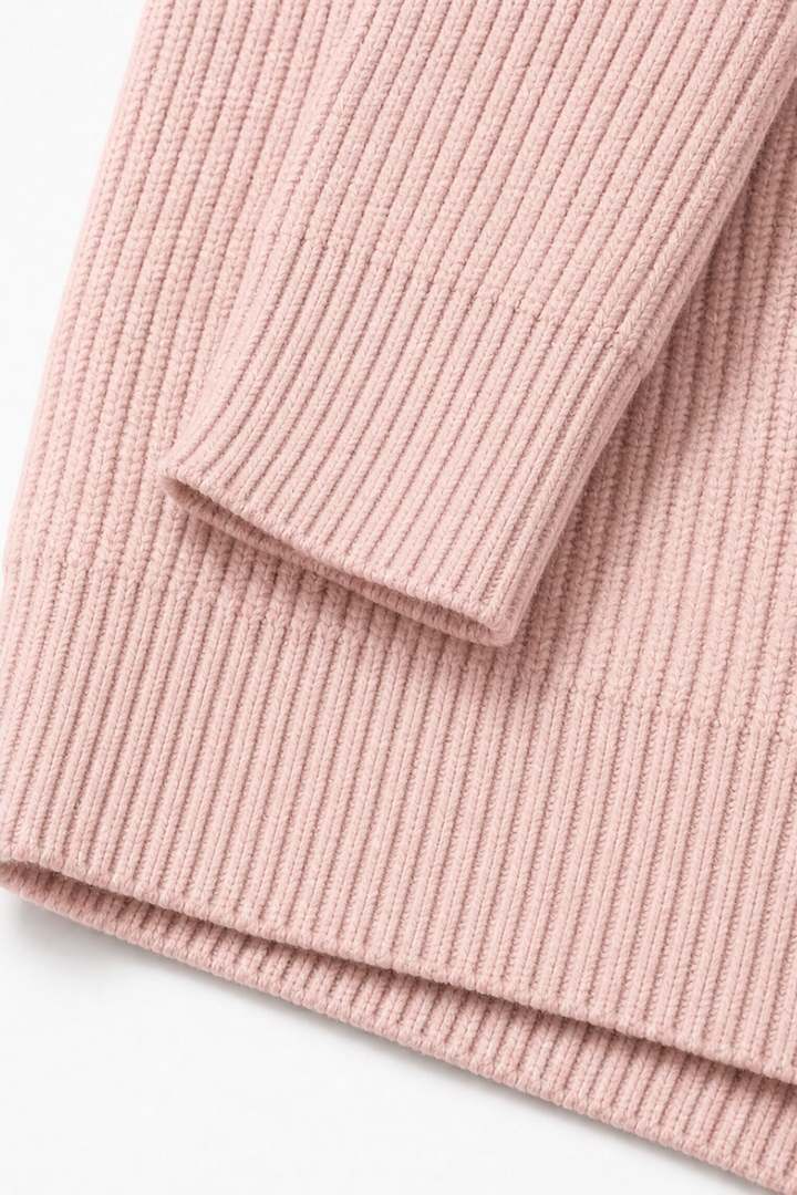 Stripevie – Ribbed Stretch-Knit Zip-Up Cardigan