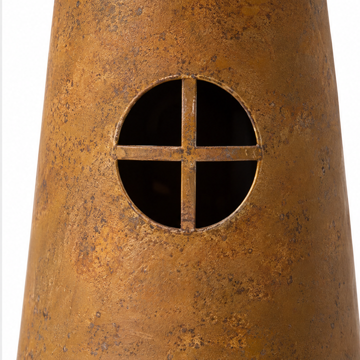 Lumenkeep – Distressed Metal Lighthouse Candle Lantern