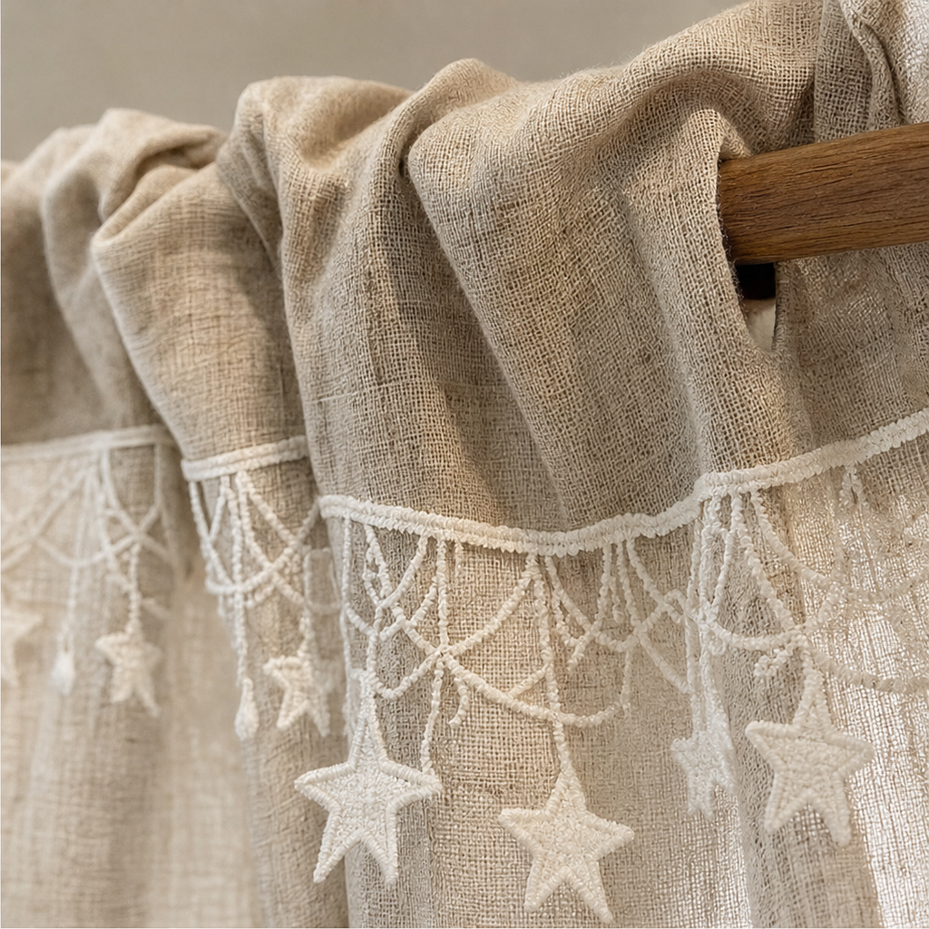 Starhollow – Scalloped Star-Lace Café Curtain