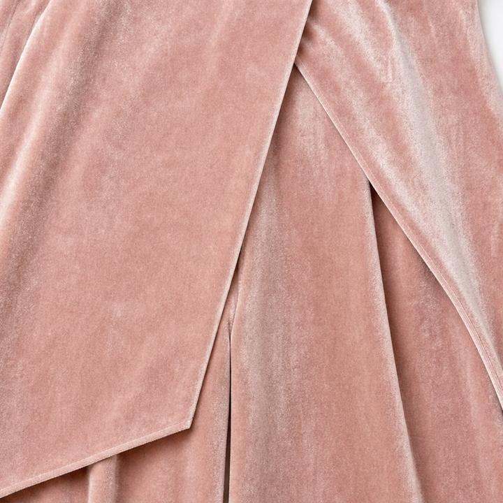 Draperie – Asymmetric Drape Velvet Top And Trouser Set