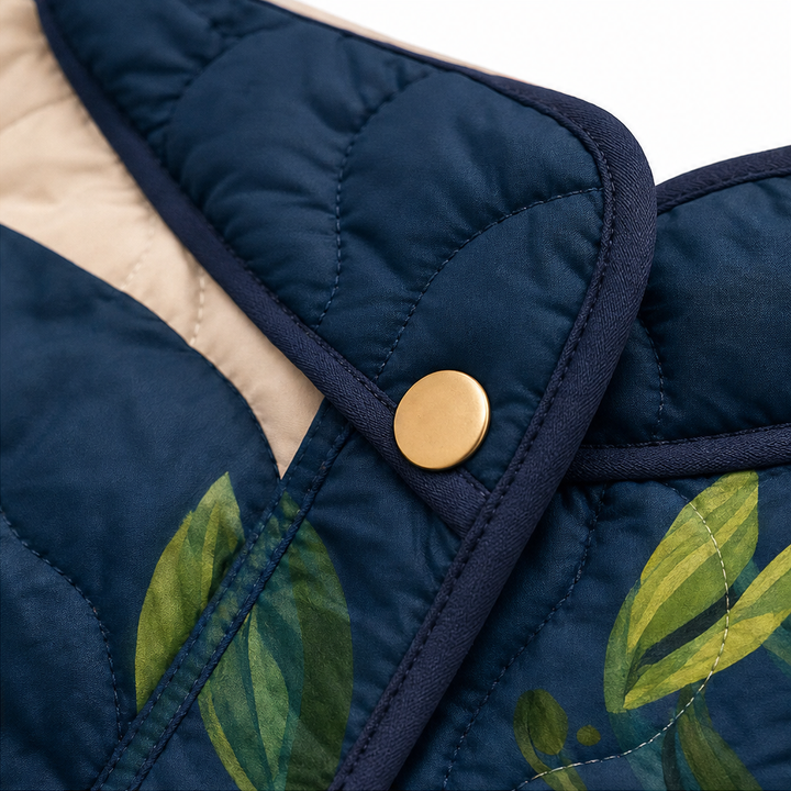 Garden Muse – Painterly Floral Quilted Longline Jacket