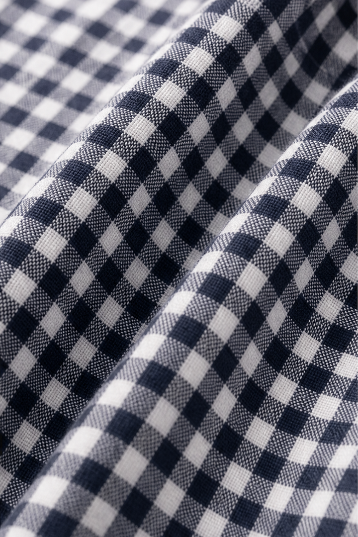 Blockline – Patchwork Plaid Loose Crew Neck Top