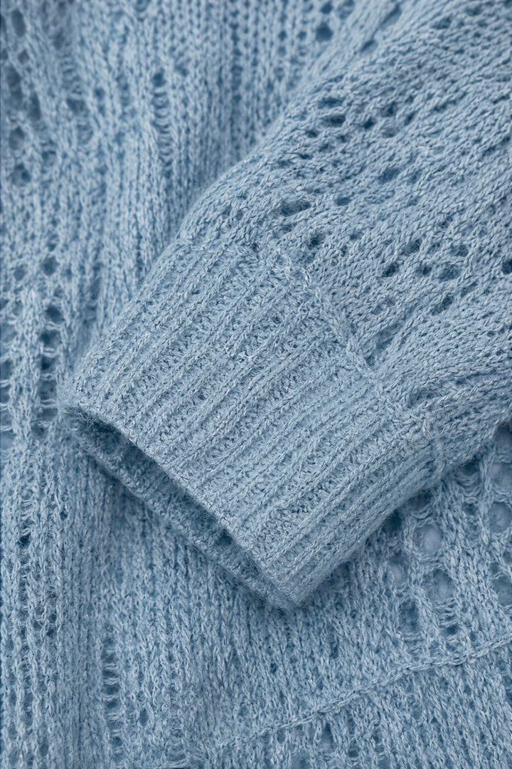 Slouchbelle – Pointelle Open-Front Batwing Cardigan
