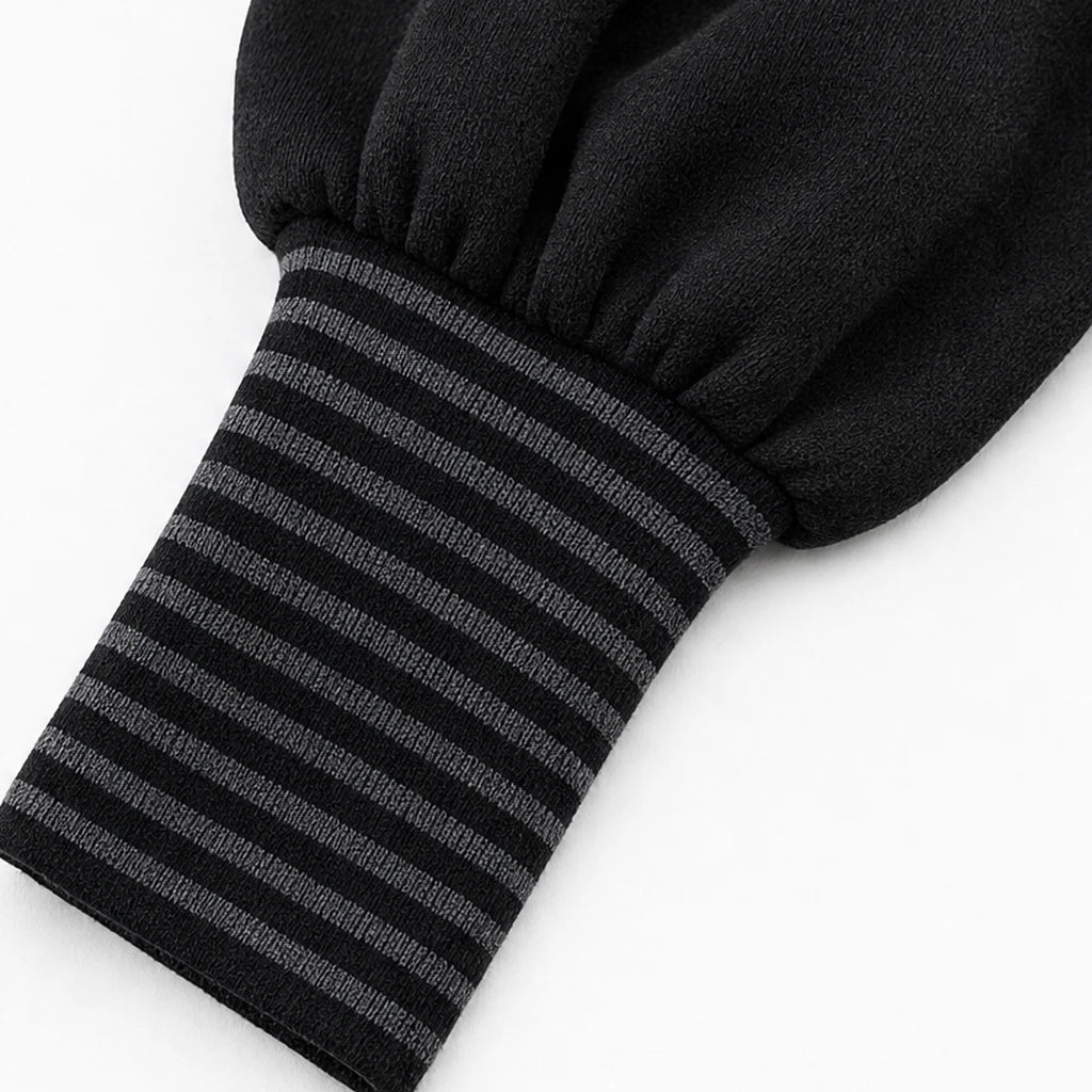 Stripewell – Striped Hooded Drawstring Midi Dress