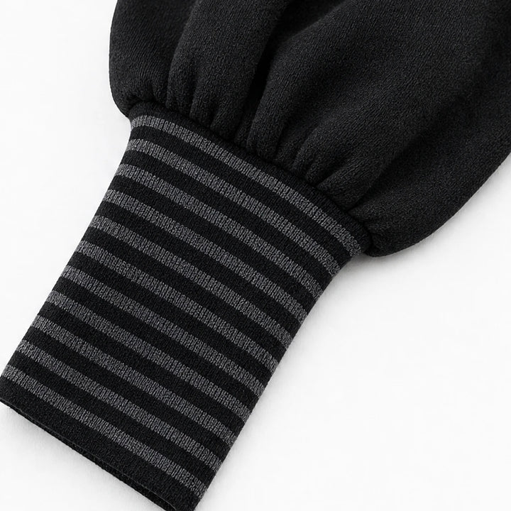 Stripewell – Striped Hooded Drawstring Midi Dress