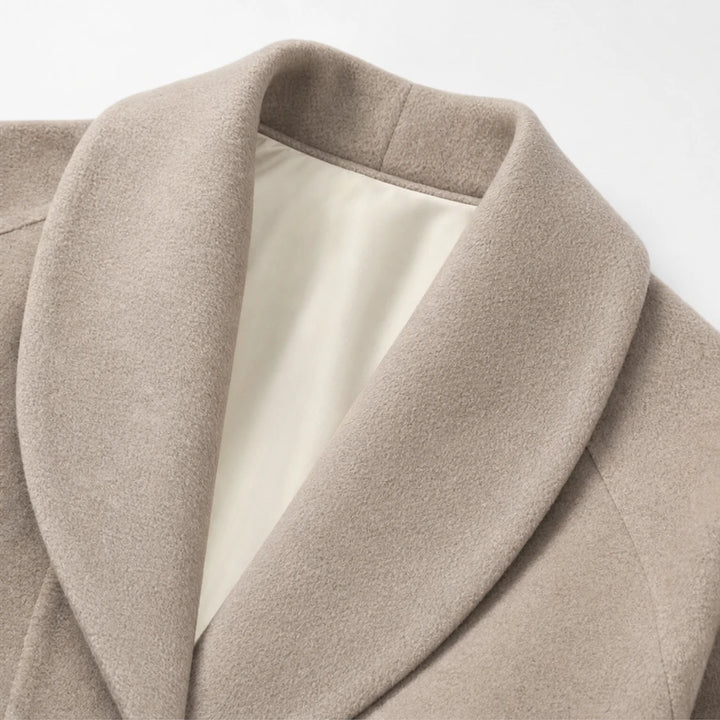 Adelyn – Oversized Taupe Long-Sleeve Coat