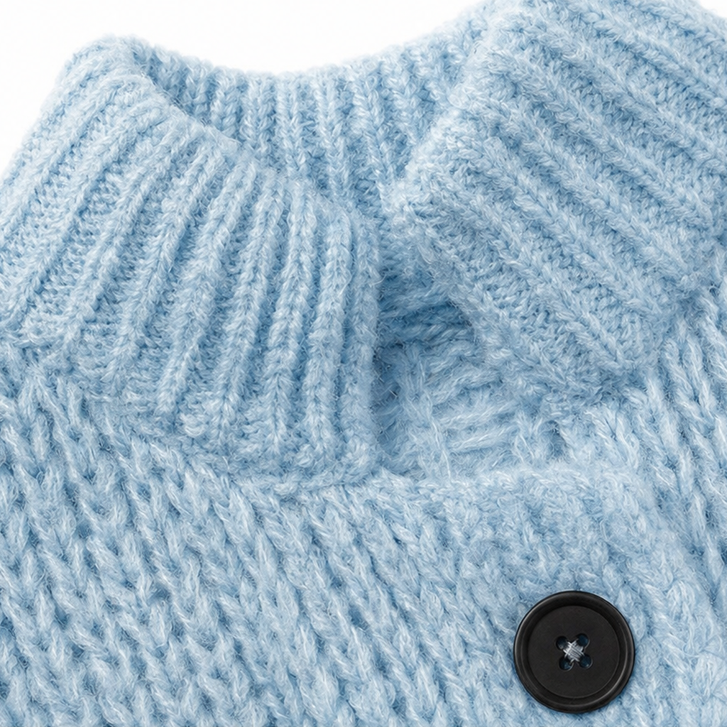 Wearbella – Chunky Knit Below-Knee Button-Front Sweater Coat