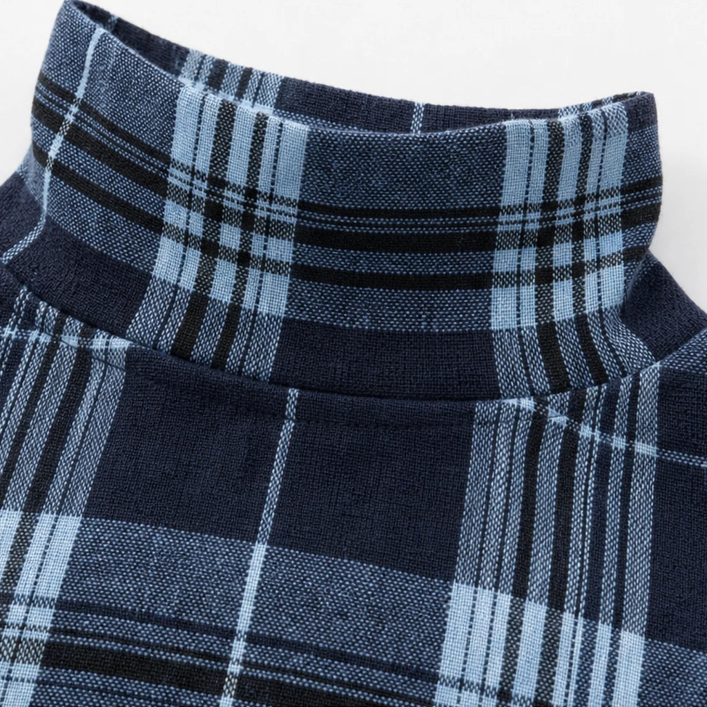 Plaidelle – Plaid A-Line Mini Dress With Mesh Ruffles