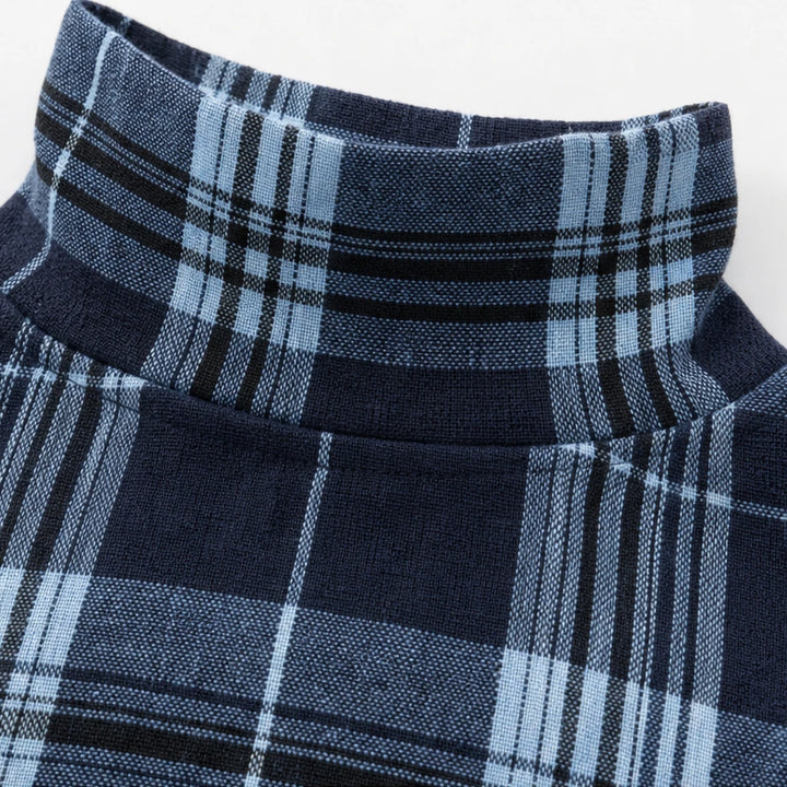 Plaidelle – Plaid A-Line Mini Dress With Mesh Ruffles