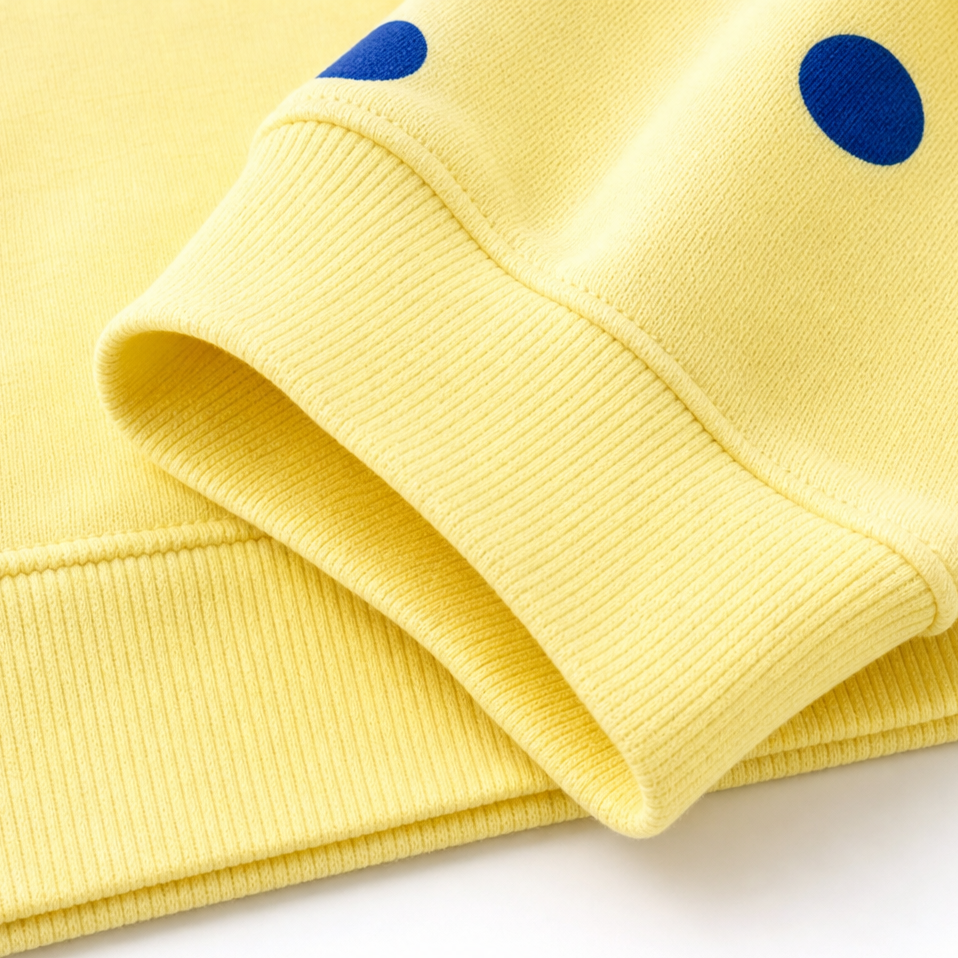 Sunbelle – Polka Dot Ribbon-Tie Neck Sweatshirt