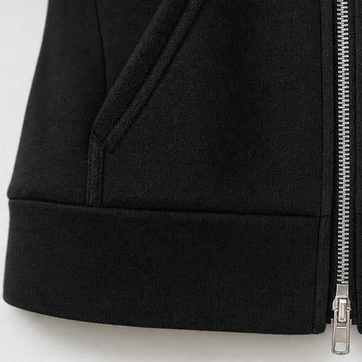 Cozyline – Knee-Length Fleece-Lined Zip-Up Hoodie