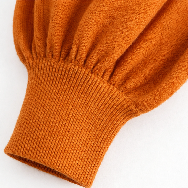 Pleatelle – Pleated Shoulder Lantern Sleeve Knit Sweater