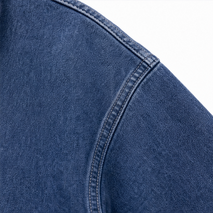 Denim Ease – Washed Oversized Denim Hoodie