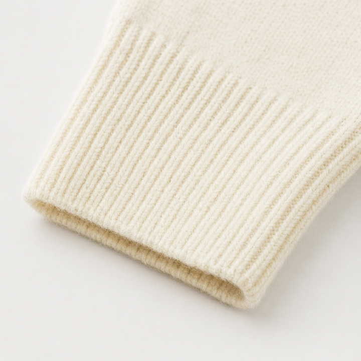 Vellora – Draped V-Neck Stretch-Knit Sweater