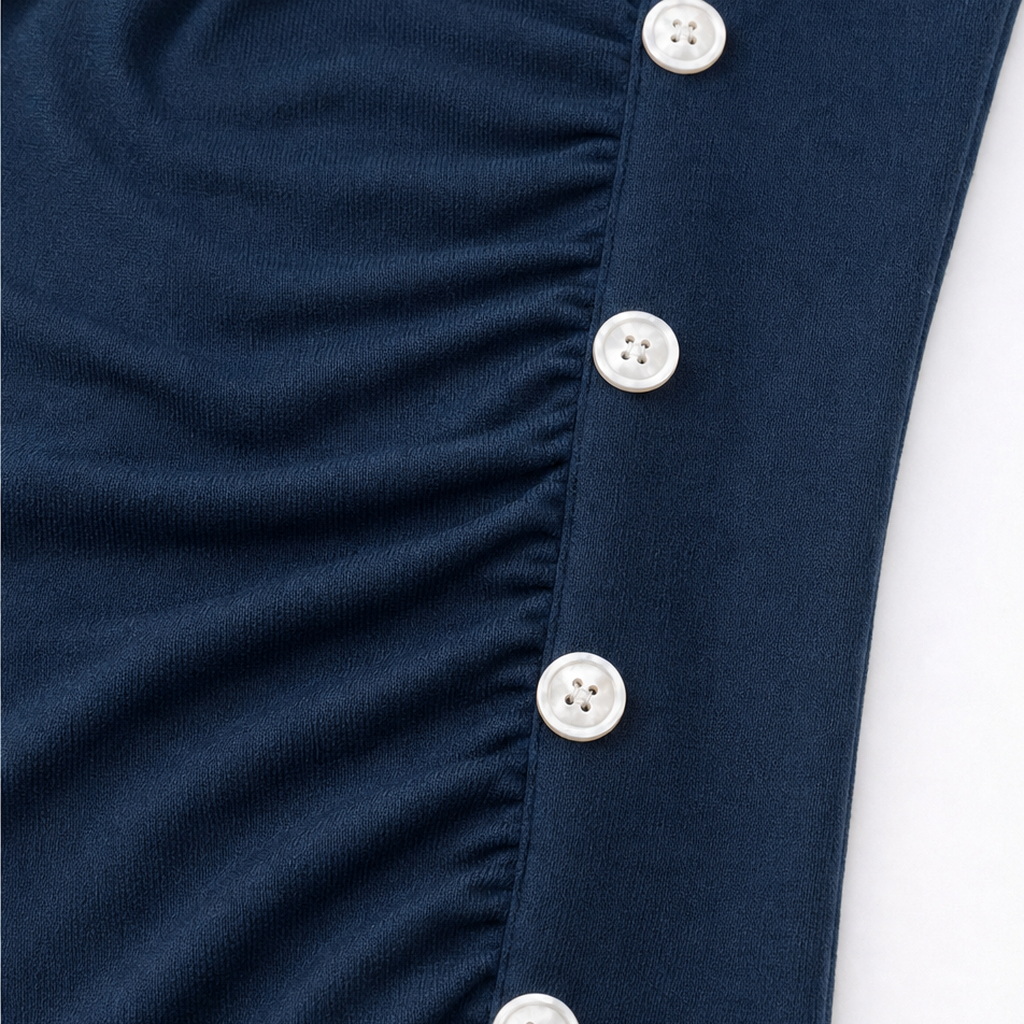 Ruchelle – Crisscross V-Neck Side-Ruched Top