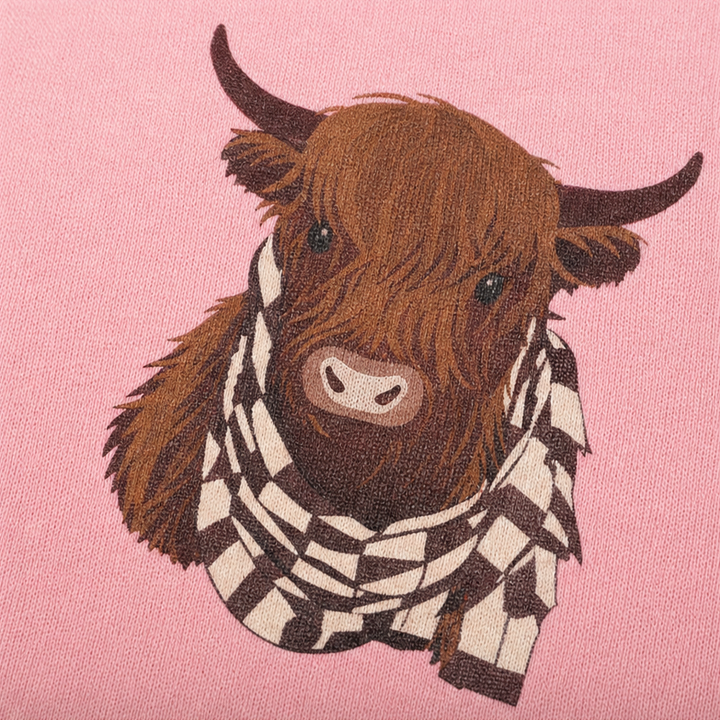 Heatherloch – Highland Cow Print Fleece-Lined Hoodie