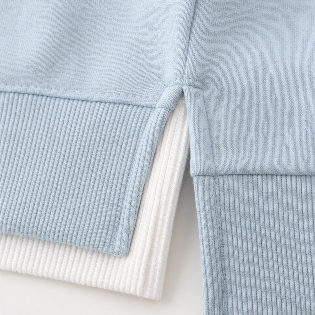 Layerly – Faux-Layer Collar And Cuff Knit Sweater