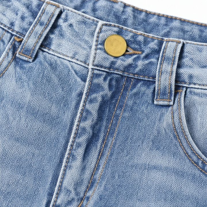 Ease & Grace – Light-Wash Baggy Cargo Jeans