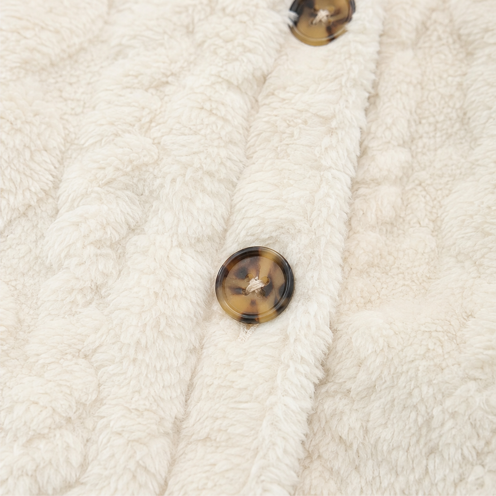 Hearth & Hood – Textured Hooded Button-Front Cardigan