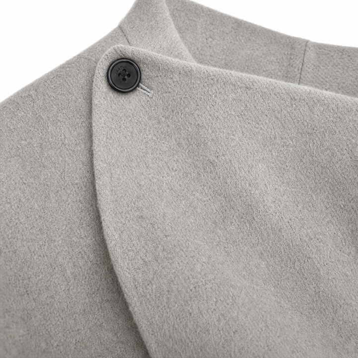 Wrapfield – Asymmetric Button Wrap Cape Jacket