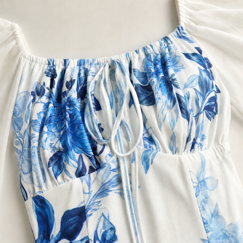 Wearbella – Floral Tie-Front Mermaid Maxi Dress