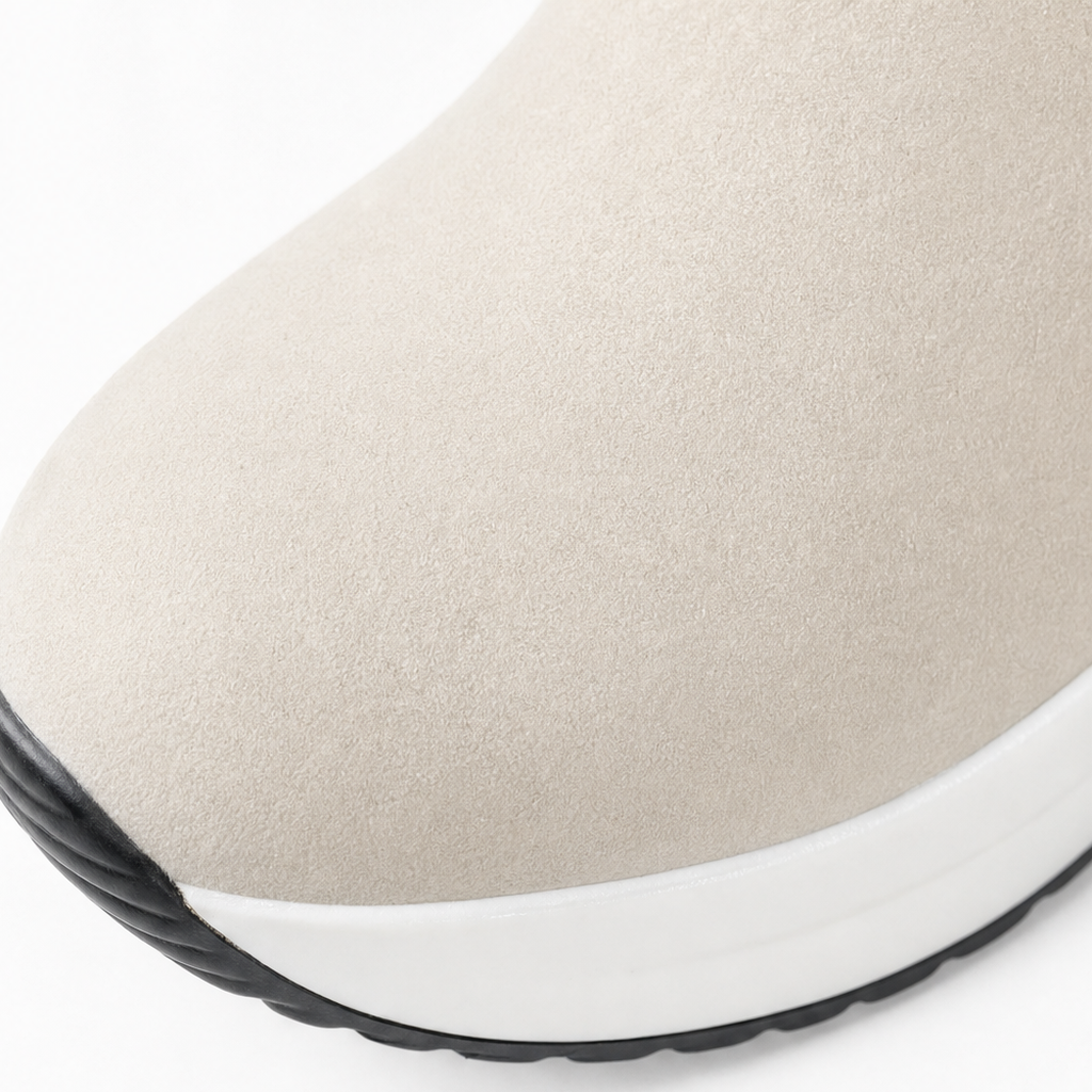 Veluna – Plush Fur-Cuff Chunky Ankle Boots