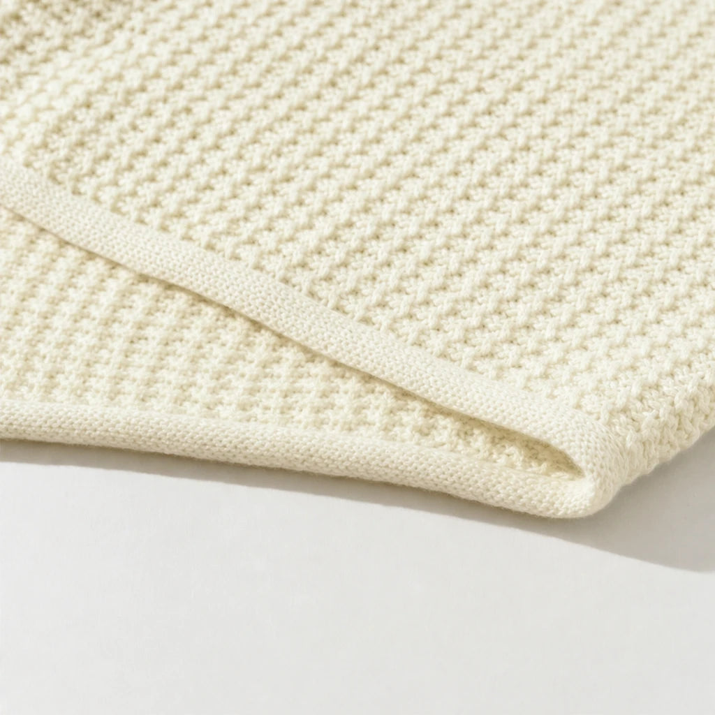 Vellune – V-Neck Waffle-Knit Long Sleeves Sweater