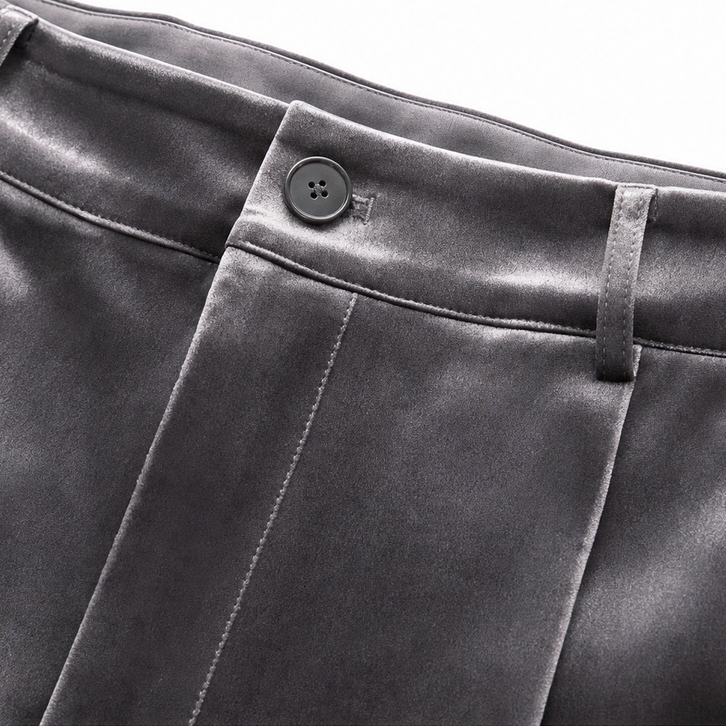 Wearbella – Velvet High-Waisted Wide-Leg Trousers