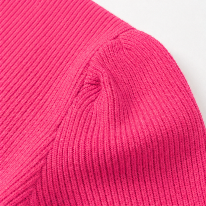 Ribelle – Ribbed Knit Crew-Neck Bodycon Sweater Dress