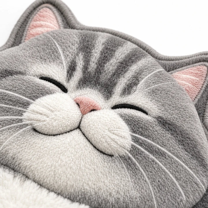 Dozy Paws – Cat-Shaped Printed Area Rug
