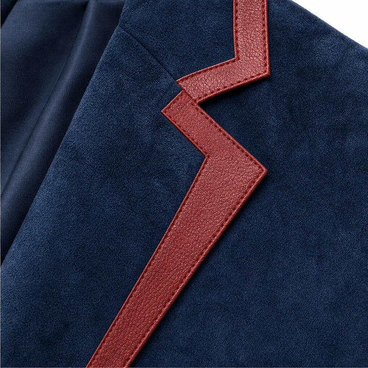 Velvara – Contrast Trim Velvet Blazer