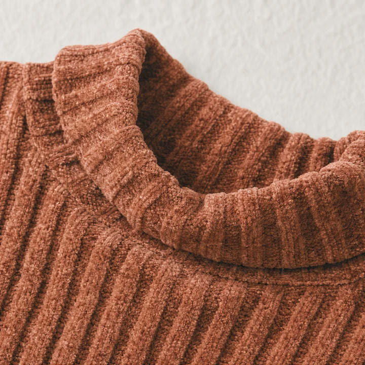 Cozyline – Ribbed Mock Neck Pocket Tunic