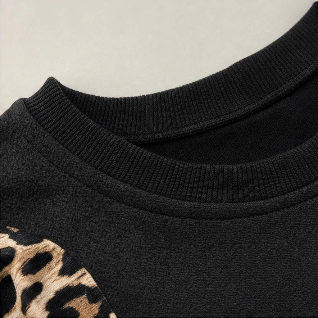 Overa – Leopard-Print Bow Sweatshirt