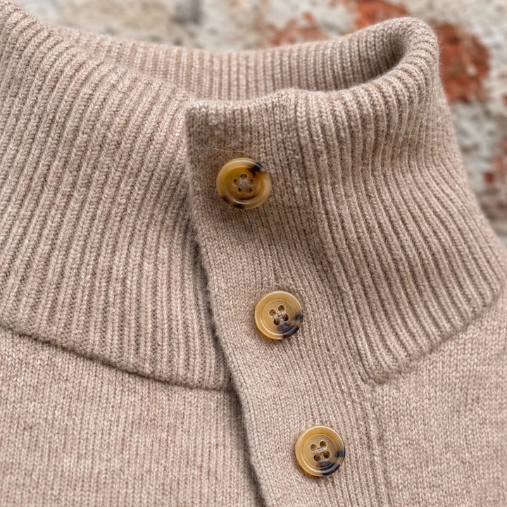 Standelle – Button-Cuff Stand-Collar Knit Sweater