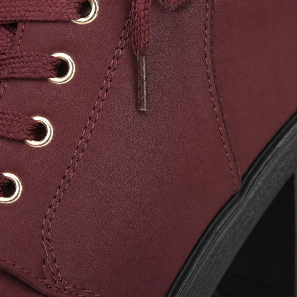 Stridewell – Buckle Lace-Up Chunky Platform Ankle Boots