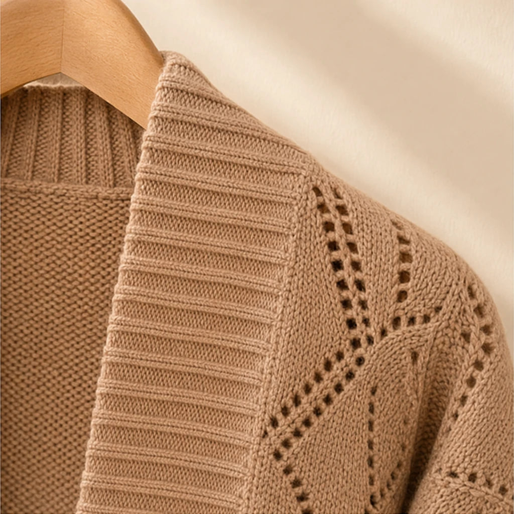 Gridelle – Grid-Knit Batwing Scarf Cardigan