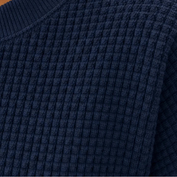 Waffle & Wear – Waffle-Knit Crew-Neck Top