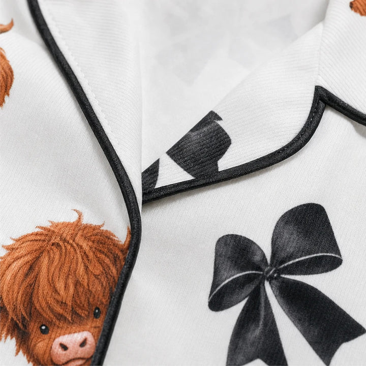 Highland Haven – Highland Cow Print Three-Piece Pajama Set