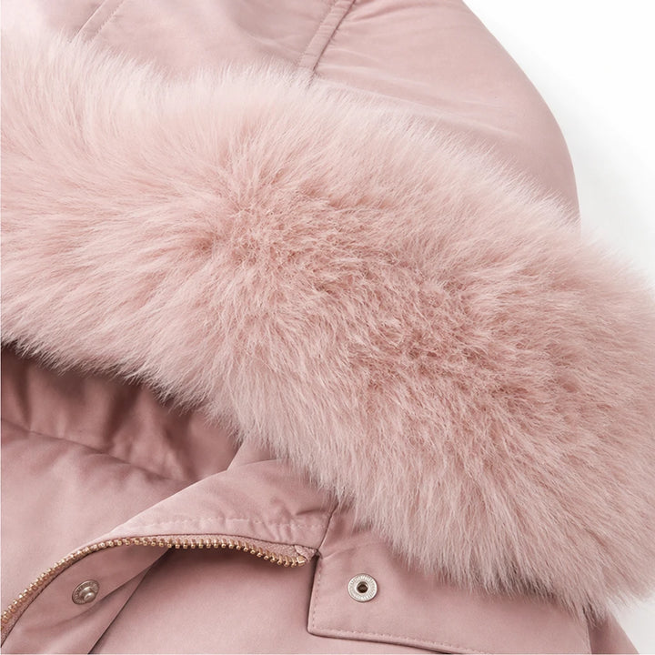 Plushora – Plush Hooded Mid-Length Parka