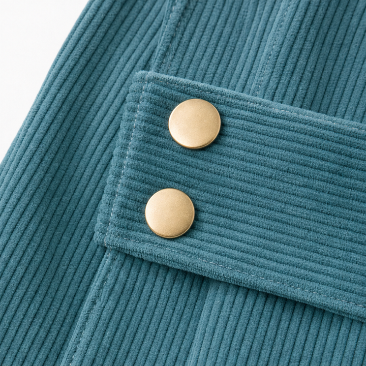 Ribvale – Open-Front Ribbed Corduroy Waist-Tab Jacket