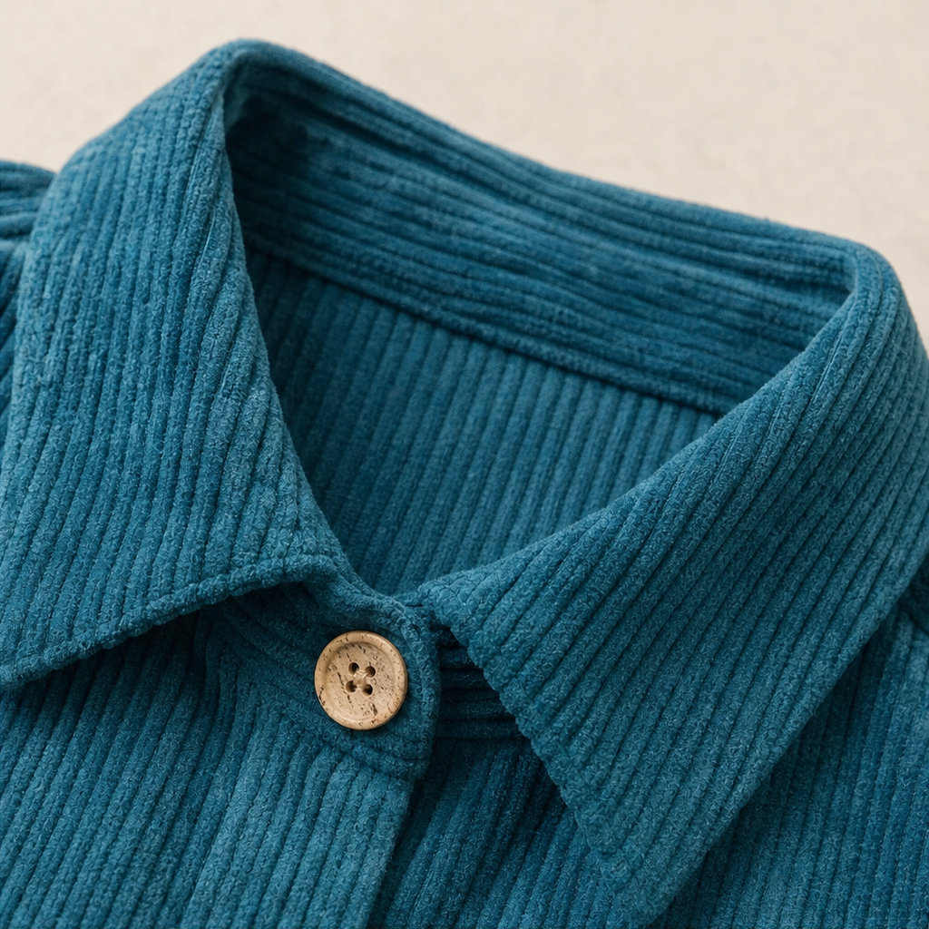 Corfield – Diagonal Button Ribbed Corduroy Shacket