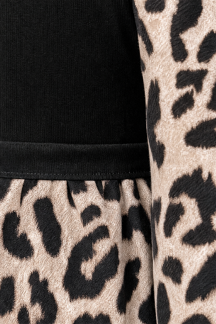 Wearbella – Color-Block Leopard Print Peplum Top