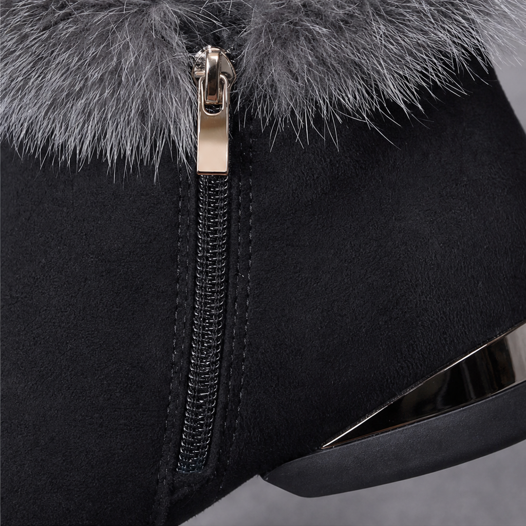 Veloura – Plush Cuff Synthetic Leather Ankle Boots