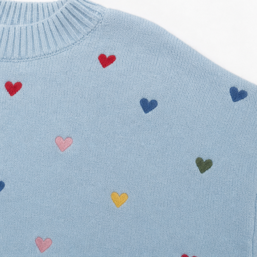 Heartwell – Colorful Heart Batwing Sweater