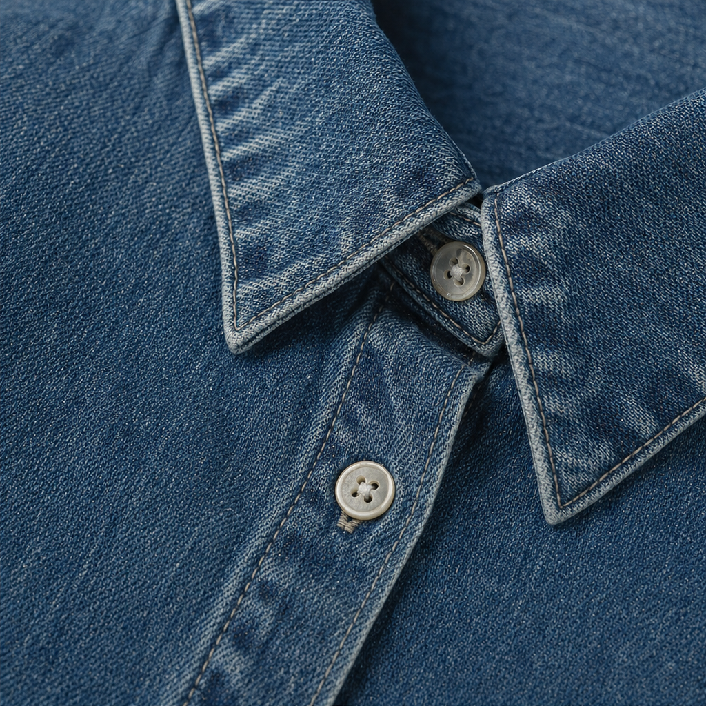 Wearlyn – Oversized Button-Front Denim Look Shirt Dress
